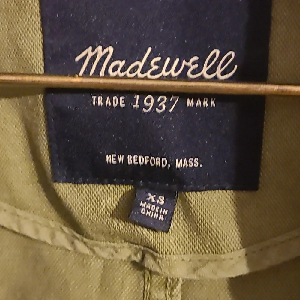 Madewell Army Green Utility Womens Jacket XS Button Down Casual Lightweight - Picture 2 of 3